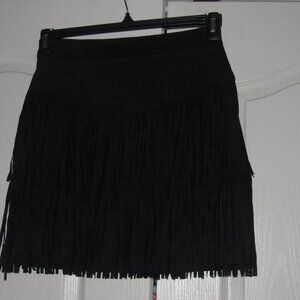 Miami Black Fringe Mini Skirt